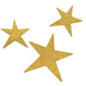  Gold Glittered Star Magnet Set: Home & Kitchen