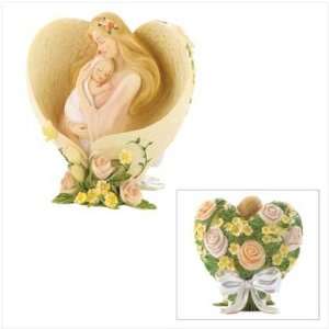  Hearts of Love Angel With Child with Flower Wings Statue 