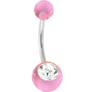  Crystalline Gem Pinksicle Belly Ring Jewelry