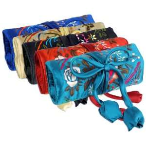   Jewelry Organizer Roll Case Tie up Pouch Storage   5 color option