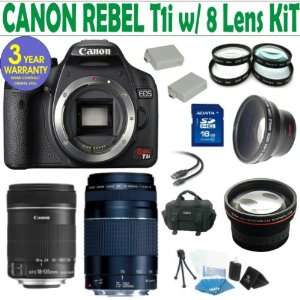 Canon Rebel T1i (EOS 500D) 8 Lens Deluxe Kit with EF S 18 135mm f/3.5 