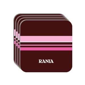 Personal Name Gift   RANIA Set of 4 Mini Mousepad Coasters (pink 