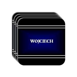 Personal Name Gift   WOJCIECH Set of 4 Mini Mousepad Coasters (black 