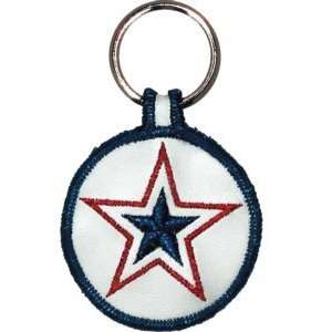   Red White Blue Star Embroidered Keyfob Keychain KF 0207: Toys & Games