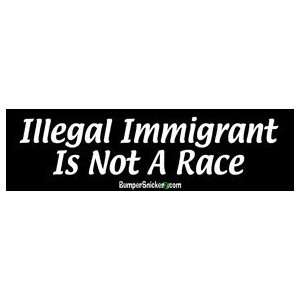  Illegal Immigrant Not A Race   Refrigerator Magnets 7x2 in 