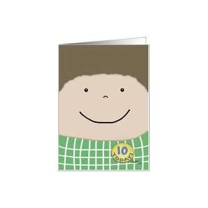   : Happy Birthday 10 year old Boy Brown Haired Boy Card: Toys & Games