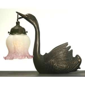  9.5 H Swan Pink And White Accent Lamp