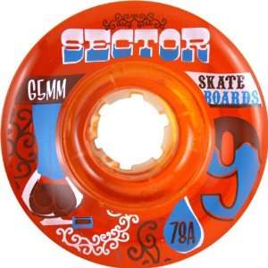  Sector 9 Topshelf 78a 65mm Clear.orange Skate Wheels 