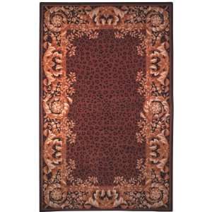   Hand Tufted Red and Tan Floral Wool Rug 8.00.: Home & Kitchen