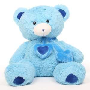    Shorty Hugs Cuddly Blue Heart Teddy Bear 36in: Toys & Games