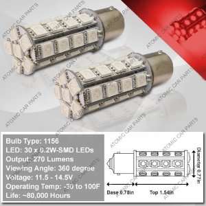   360° LED Bulbs (30x0.2W)   1156 Type / Red (Pair): Automotive