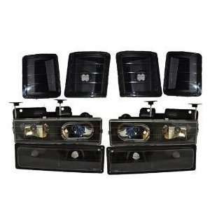  Crystal Set Black with Halo 8 Pc Set (Sold in Sets Only): Automotive