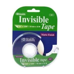  BAZIC 3/4 x 1296 Invisible Tape w/ Dispenser Case Pack 