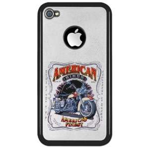 iPhone 4 Clear Case Black American Biker Americas Finest Born in the 