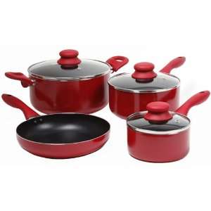   Branston 7 Piece Aluminum Cookware Set, Red: Kitchen & Dining