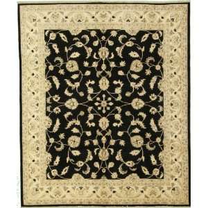  83 x 911 Black Hand Knotted Wool Ziegler Rug: Home 