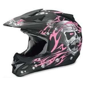   18 Helmet , Color: Pink, Size: XL, Style: Skull 0110 1563: Automotive