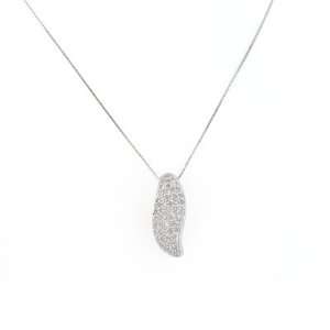    14K White Gold 0.50 Carat Diamond Pendant w/Chain 18 Jewelry