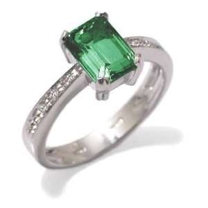  Gioie Ladies Ring in White 18 karat Gold with Emerald and 