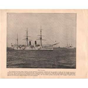  1898 Print United States Cruiser Chicago Spanish War 