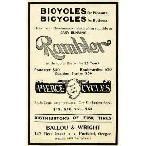  1904 Ad Rambler Bicycles Ballou Wright Roadster Bike 