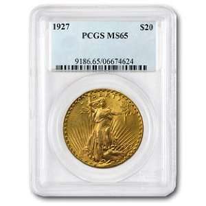    1927 $20 St. Gaudens Gold Double Eagle MS 65 PCGS: Toys & Games