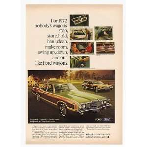  1972 Ford LTD Country Squire & Gran Torino Wagon Print Ad 