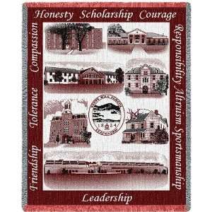  Kents Hill School Collage Jacquard Woven Throw   69 x 48 