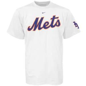 Nike New York Mets White Practice T shirt: Sports 