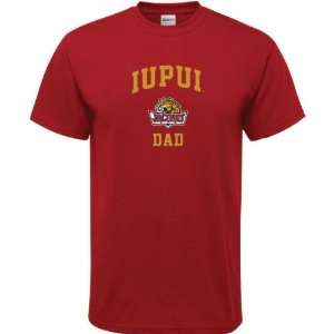  IUPUI Jaguars Cardinal Red Dad Arch T Shirt: Sports 