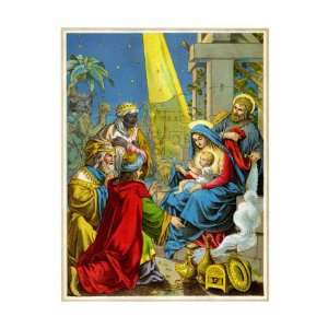 Baby Jesus Receives Gifts 28x42 Giclee on Canvas