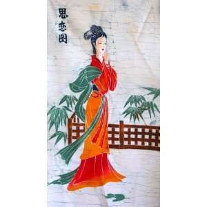  Beautiful Chinese Art Batik Tapestry Beauty Girl 