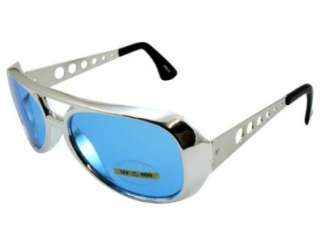  Elvis Aviator Sunglasses Chrome Frame Blue Lens: Shoes