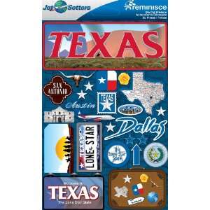  Reminisce Jet Setters 2 3 Dimensional Sticker, Texas: Arts 