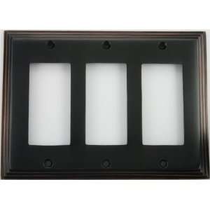   Deco Style Oil Rubbed Bronze 3 Gang GFI Wall Plate: Home Improvement