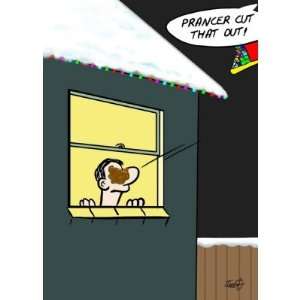 Funny Christmas Card: Prancer Delivers