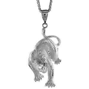  Sterling Silver Panther Pendant, 3 (76 mm) tall: Jewelry