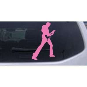  8in X 5.0in Pink    Guitar Player Silhouette Silhouettes 