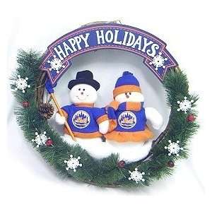  New York Mets 20 Team Snowman Wreath: Sports & Outdoors
