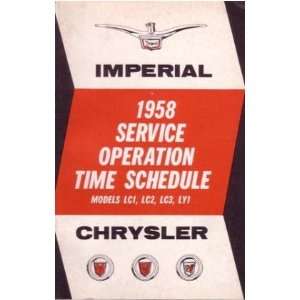    1958 CHRYSLER Service Operation Time Schedule Book: Automotive
