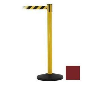  Yellow Post Safety Barrier, 7.5ft, Maroon Belt Everything 