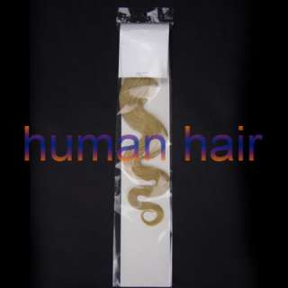20 7pc Wavy Human Hair Clips On In Extensions #1,70g  