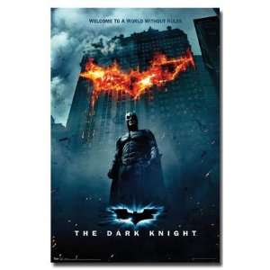  (22x34) The Dark Knight Movie Burning Bat Symbol Poster 