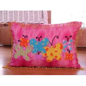   Throw Pillows, Butterflies on Hot Pink Tie Dye , 12X18: Home & Kitchen