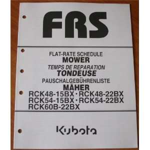  Kubota: Flat Rate Schedule Mower RCK48 15BX, RCK48 22BX 