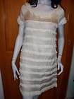 Crew Collection Ivory Shimmy Silk Organza Dress 10