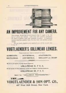 1900 Voigtlander II Voigtländer Collinear Camera Lens  