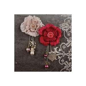  Allegra Fabric Flowers With Pearls/charms 1.5 2pk adelle 