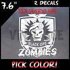 Call of Duty Black Ops Zombies decal x2 ADD GAMERTAG