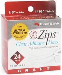 Zips Clear Adhesive Lines *Craft 24 Feet* 1/8W #270937  